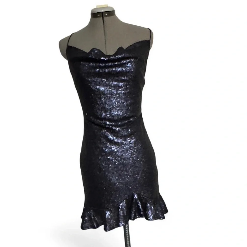 Elegant Sequin Cocktail Mini Dress - Picture 2 of 10